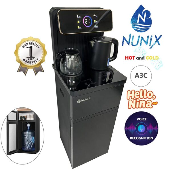 Nunix A3C Bottom Load Water Dispenser – Hot & Cold with Voice Recognition